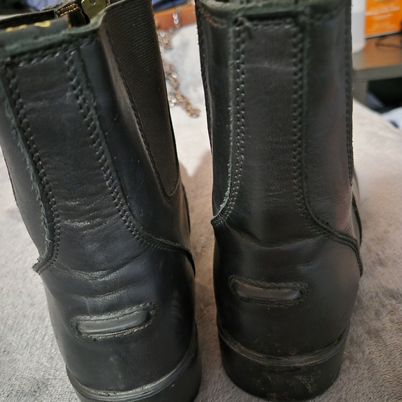 Women's Black Leather Front-Zip Ankle Booties EQUESTRAIN - Picture 3 of 7